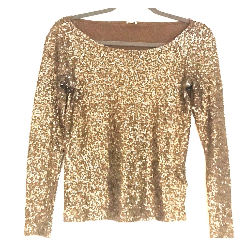 J. Crew Bronze Sequin Shirt